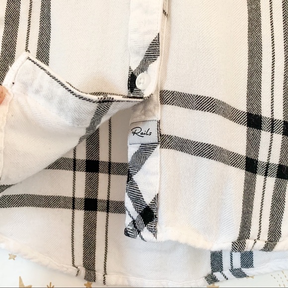 Rails Hunter White Jet Flannel Long Sleeve Shirt - Picture 3 of 16
